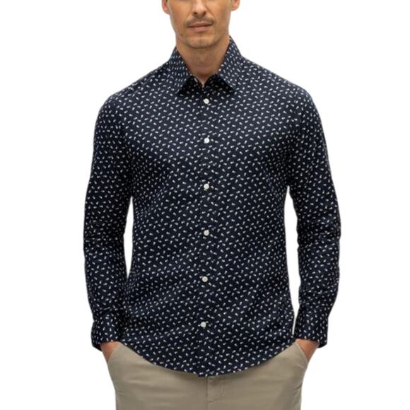 Julian & Mark Long Sleeves Ryan Geo Dot Print Shirt - Blue NWT Men Size XL - Picture 1 of 9